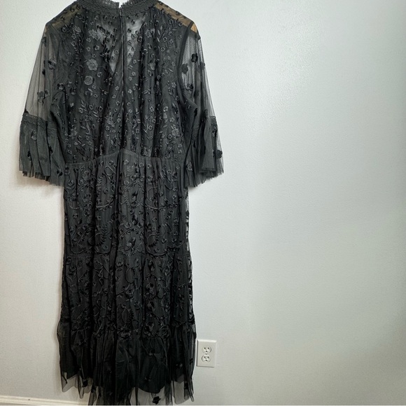 Tolani Cloudine Embroidered Lace Mesh Midi Fairy Goth Dress Size XXL NWT - Picture 7 of 12